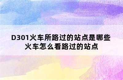 D301火车所路过的站点是哪些 火车怎么看路过的站点